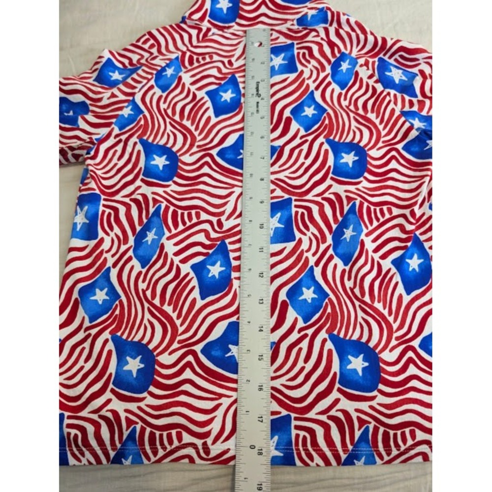 IBKUL Quarter Zip Top Youth Size M-7/8 Red White Blue Patriotic NWOT - Picture 3 of 5